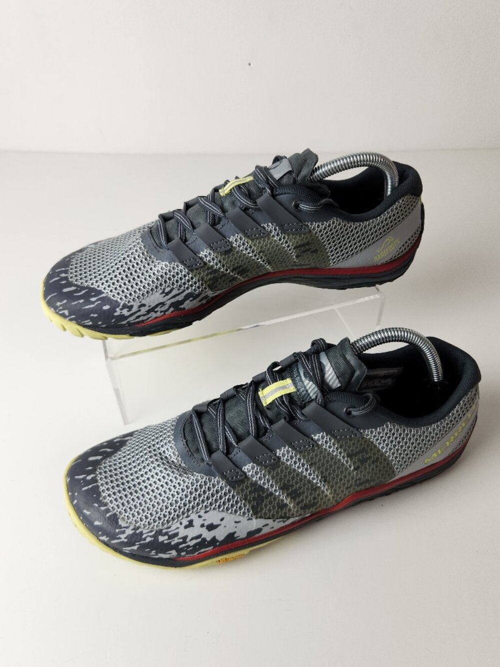 Merrell Shoes Mens 8.5 Gray Barefoot Trail Glove 5 Athletic Trail Running Rock
